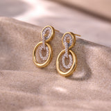 Dual Link Diamond Drop Earrings
