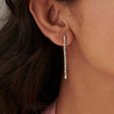 Linear Baguette Diamond Earrings
