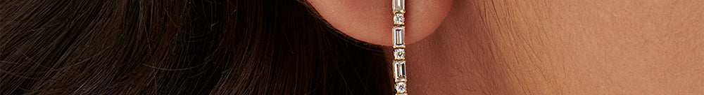 Linear Baguette Diamond Earrings