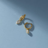 Pear Drop Diamond Hoops