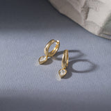 Pear Drop Diamond Hoops