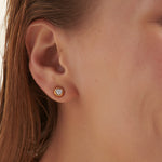 Dome Small Solitaire Earrings, 14K Solid Gold, 1/4 ct Lab Grown Diamond-2
