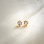 Dome Small Solitaire Earrings, 14K Gold Vermeil, 1/4 ct Lab Grown Diamond-6