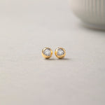 Dome Small Solitaire Earrings, 14K Solid Gold, 1/4 ct Lab Grown Diamond-5