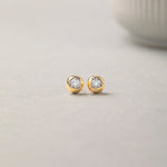 Dome Small Solitaire Earrings, 14K Gold Vermeil, 1/4 ct Lab Grown Diamond-5