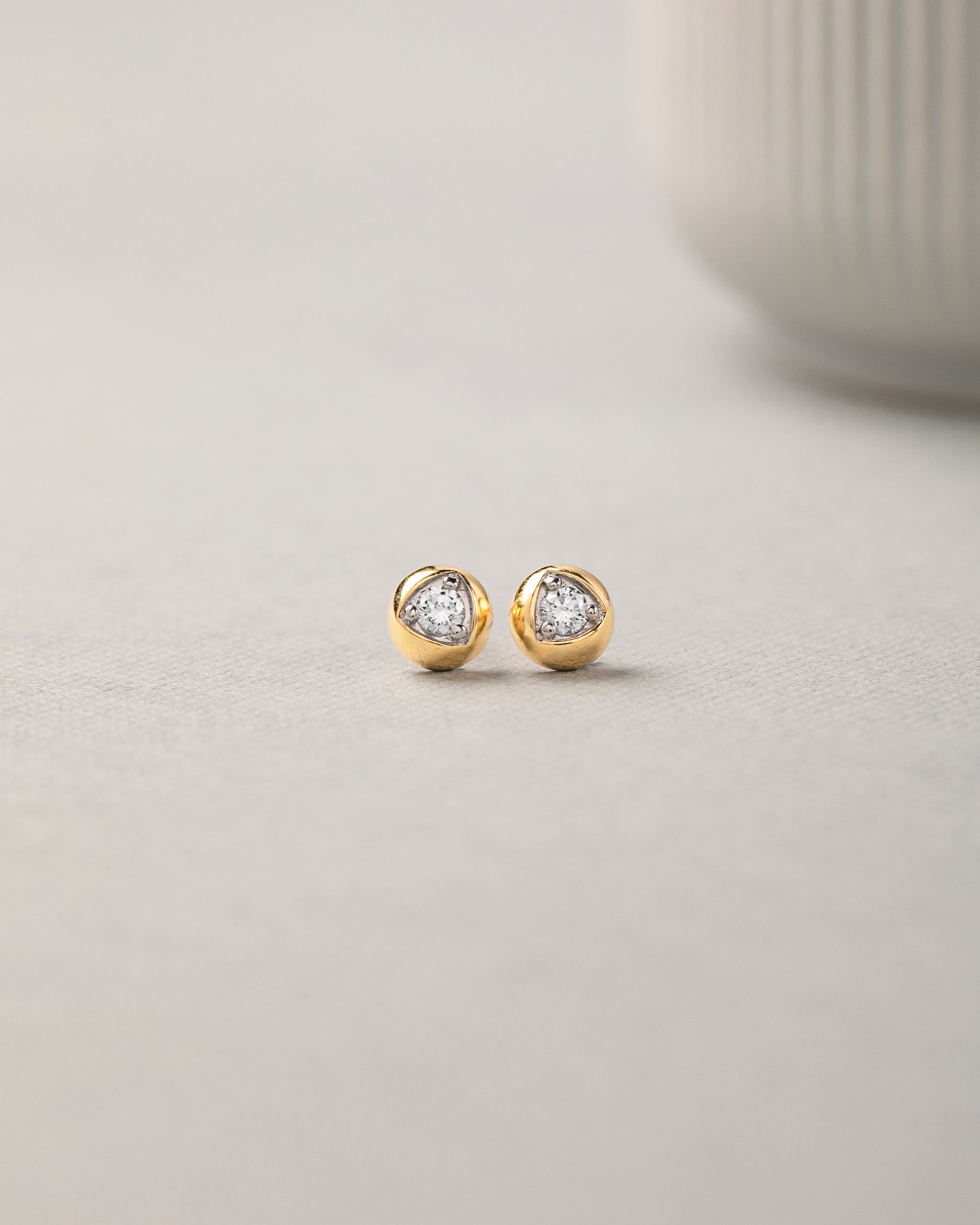 Dome Small Solitaire Earrings, 14K Gold Vermeil, 1/4 ct Lab Grown Diamond-5