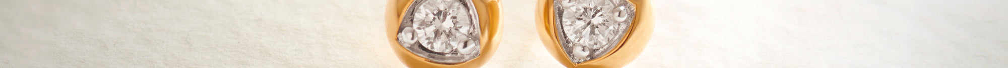 Dome Small Solitaire Earrings, 14K Gold Vermeil, 1/4 ct Lab Grown Diamond-1