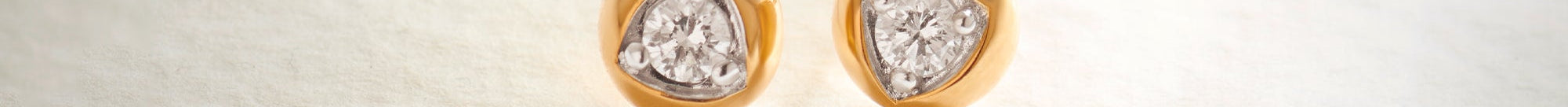 Dome Small Solitaire Earrings, 14K Solid Gold, 1/4 ct Lab Grown Diamond-1