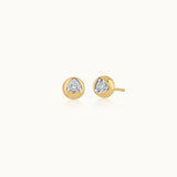 Dome Small Solitaire Earrings, 14K Gold Vermeil, 1/4 ct Lab Grown Diamond-3