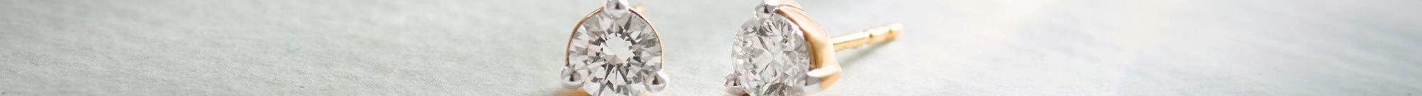 Classic Small Diamond Solitaire Earrings, 14K Gold Vermeil, 5/8 ct Lab Grown Diamond-1