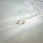 Classic Small Diamond Solitaire Earrings, 14K Gold Vermeil, 5/8 ct Lab Grown Diamond-1