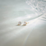 Classic Small Diamond Solitaire Earrings, 14K Gold Vermeil, 5/8 ct Lab Grown Diamond-1