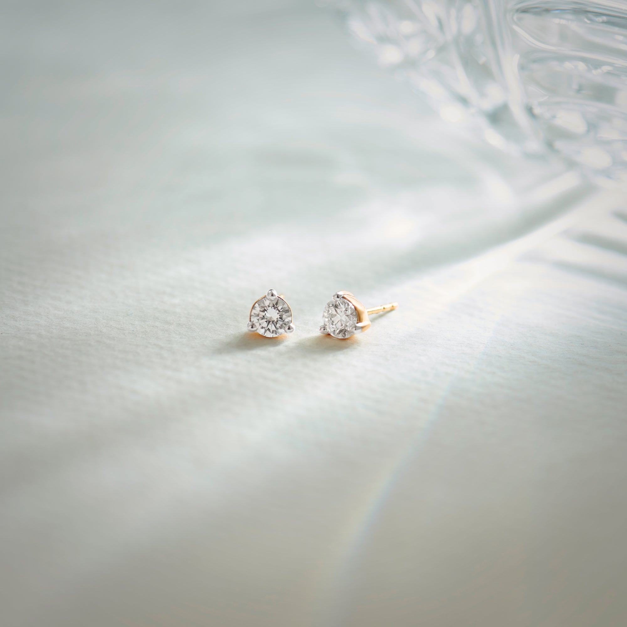 Classic Small Diamond Solitaire Earrings, 14K Gold Vermeil, 5/8 ct Lab Grown Diamond-1