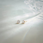 Classic Small Diamond Solitaire Earrings, 14K Solid Gold, 5/8 ct Lab Grown Diamond-1