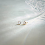 Classic Small Diamond Solitaire Earrings, 14K Solid Gold, 5/8 ct Lab Grown Diamond-1