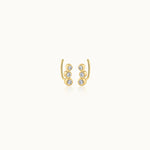 Trio Diamond Climber Earrings,10K Solid Gold,1/4 ct Lab Grown Diamond-3