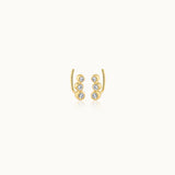 Trio Diamond Climber Earrings,10K Solid Gold,1/4 ct Lab Grown Diamond-3