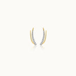 Minimal Diamond Climber Earrings, 10K Solid Gold, 1/5 ct Lab Grown Diamond-3
