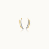 Minimal Diamond Climber Earrings, 10K Solid Gold, 1/5 ct Lab Grown Diamond-3