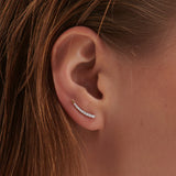 Minimal Diamond Climber Earrings