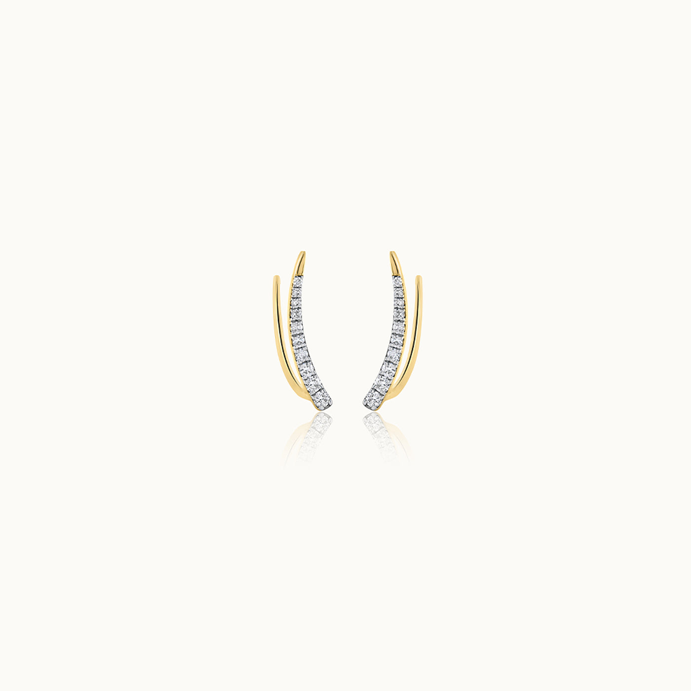 Minimal Diamond Climber Earrings