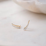 Stylish Diamond Climber Earrings, 10K Solid Gold, 1/5 ct Lab Grown Diamond-3