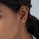 Dual Flower Ear Climbers, 10K Solid Gold, 1/3 ct Lab Grown Diamond-4