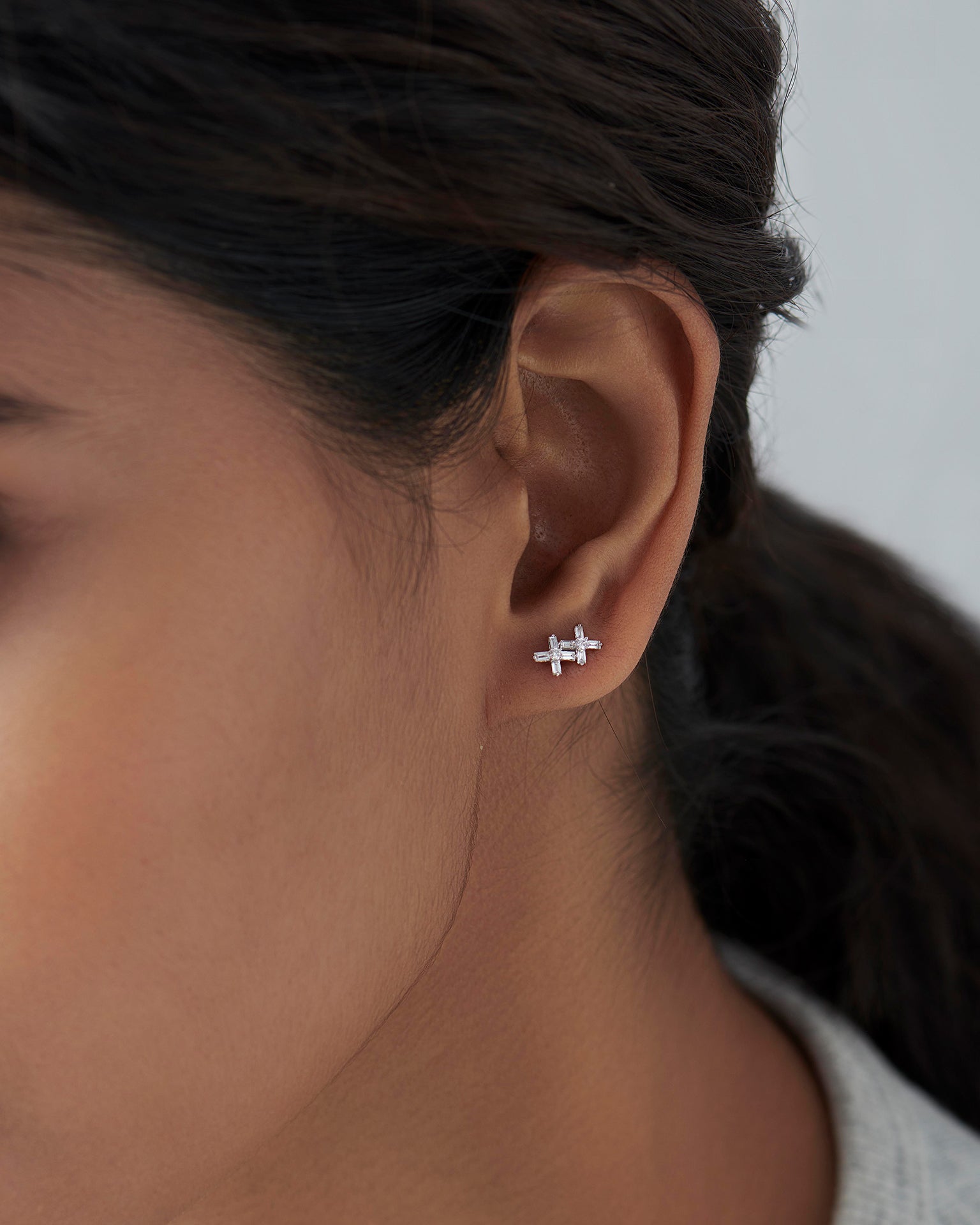 Dual Flower Ear Climbers, 10K Solid Gold, 1/3 ct Lab Grown Diamond-4