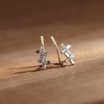 Dual Flower Ear Climbers, 10K Solid Gold, 1/3 ct Lab Grown Diamond-5