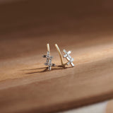 Dual Flower Ear Climbers, 10K Solid Gold, 1/3 ct Lab Grown Diamond-1