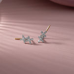 Dual Flower Ear Climbers, 10K Solid Gold, 1/3 ct Lab Grown Diamond-3