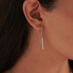 Diamond Threader Earrings, 14K Solid Gold, 1/4 ct Lab Grown Diamond-2