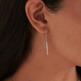 Diamond Threader Earrings, Sterling Silver, 1/4 ct Lab Grown Diamond-2