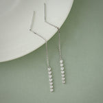 Diamond Threader Earrings, Sterling Silver, 1/4 ct Lab Grown Diamond-6