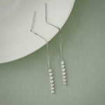 Diamond Threader Earrings, 14K Solid Gold, 1/4 ct Lab Grown Diamond-6