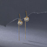 Spherical Diamond Threader Earrings
