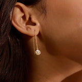 Spherical Diamond Threader Earrings