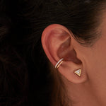 Duet Ear Cuffs, 10K Solid Gold, 1/4 ct Lab Grown Diamond-2
