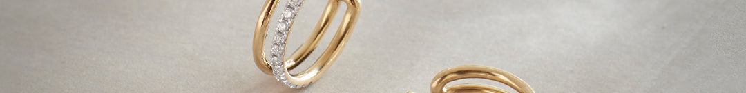 Duet Ear Cuffs, 10K Solid Gold, 1/4 ct Lab Grown Diamond-1