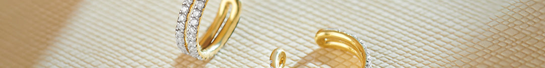 Classic Ear Cuffs, 10K Solid Gold, 1/2 ct Lab Grown Diamond-1