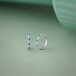 Created Sapphire Ear Cuffs, 10K Solid Gold, 1/6 ct Lab Grown Diamond-5