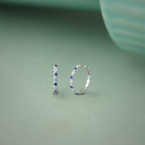 Created Sapphire Ear Cuffs, 10K Solid Gold, 1/6 ct Lab Grown Diamond-5