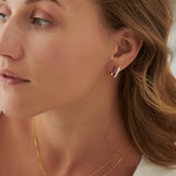 Created Sapphire Stuggies, 14K Solid Gold, 1/6 ct Lab Grown Diamond-2