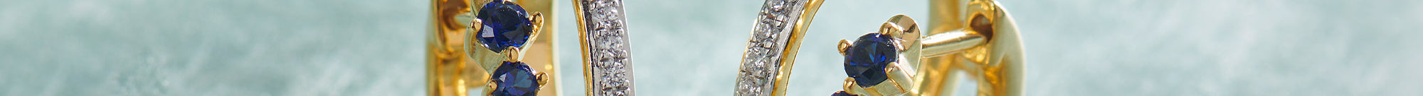 Created Sapphire Stuggies, 14K Gold Vermeil, 1/6 ct Lab Grown Diamond-1