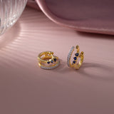 Created Sapphire Stuggies, 14K Gold Vermeil, 1/6 ct Lab Grown Diamond-5