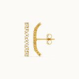 Diamond Arc Suspender Earrings
