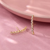 Diamond Arc Suspender Earrings
