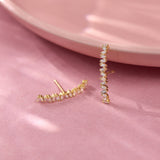 Diamond Arc Suspender Earrings