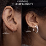 Duo Pave Line Hoop Earrings