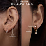 Diamond Drop Hoop Earrings